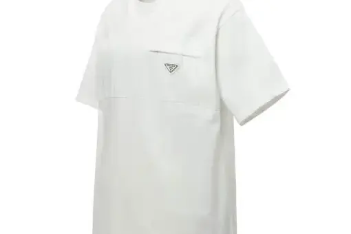 Prada Men’s T-Shirt Nylon Chest Pocket White