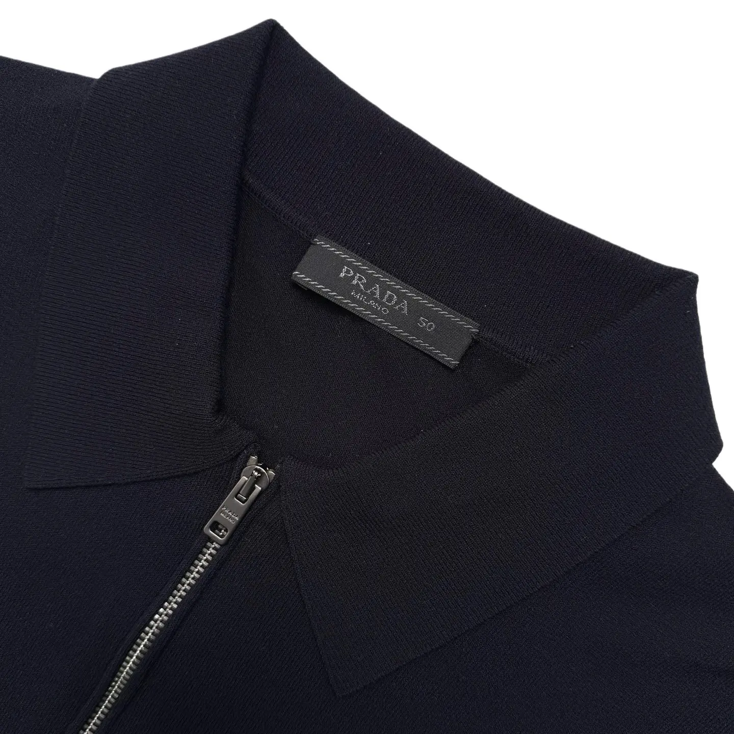 Prada Half-Zip Polo Shirt Superfine Wool Black 2026 | Drip Kickz Prada Half-Zip Polo Shirt Superfine Wool Black - Image 3