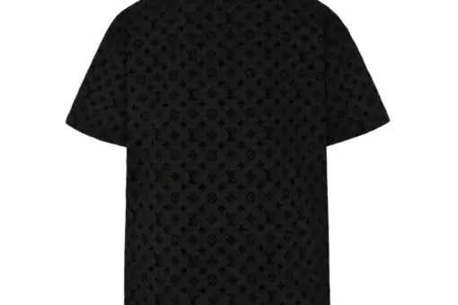 LV Monogram Patterned Crewneck T-Shirt Black