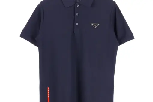 Prada Piqué Polo Shirt For Men Navy Blue