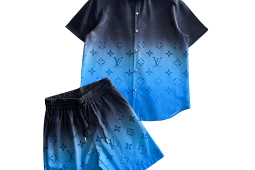 LV Monogram Gradient Color Shirt And Shorts Set