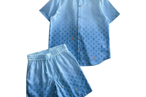 LV Monogram Gradient Color Shirt And Shorts Set