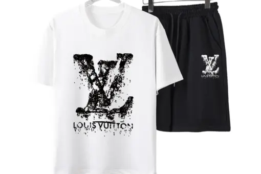 LV Distressed T-Shirt And Shorts Set White