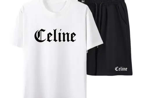 Celine Loose T-Shirt And Shorts Set White