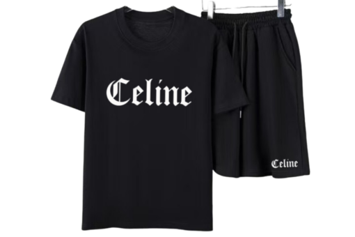 Celine Loose T-Shirt And Shorts Set Black