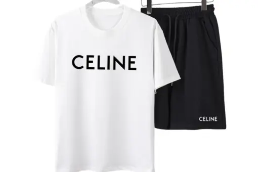 Celine Loose Cotton T-Shirt And Shorts Set White