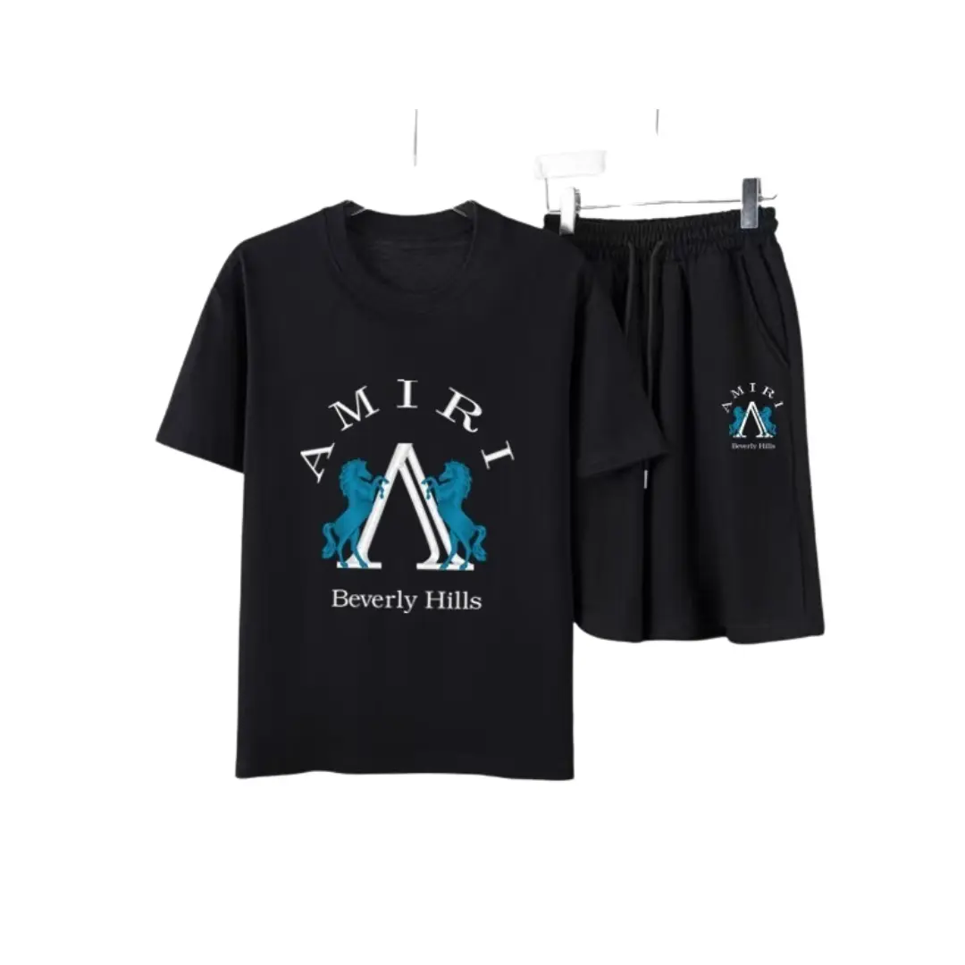Amiri Beverly Hills T-Shirt And Short Set Black 2026 | Drip Kickz Amiri Beverly Hills T-Shirt And Short Set Black