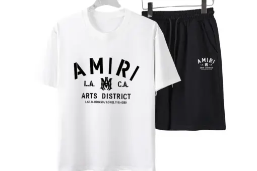 Amiri Arts District Logo Cotton T-Shirt And Short Set White