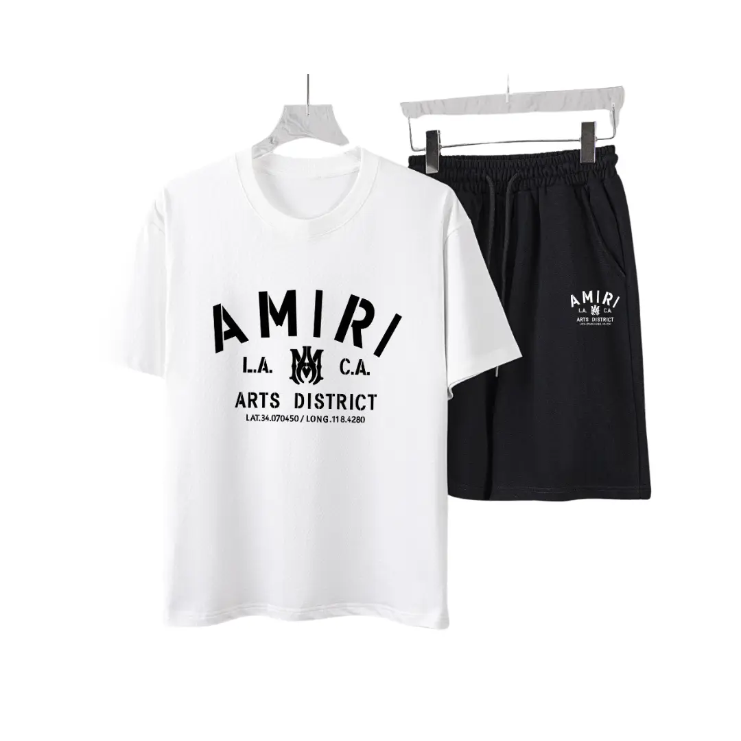 Amiri Arts District Logo Cotton T-Shirt And Short Set White 2026 | Drip Kickz Amiri Arts District Logo Cotton T-Shirt And Short Set White
