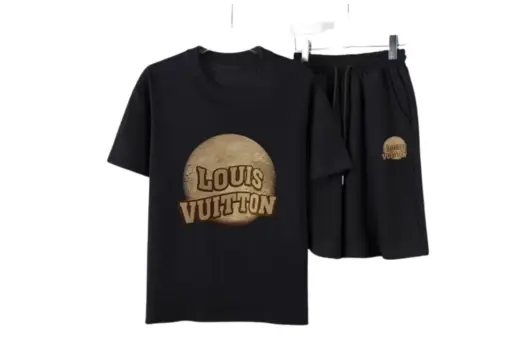 LV Amir Handicraft T-Shirt And Shorts Set Black