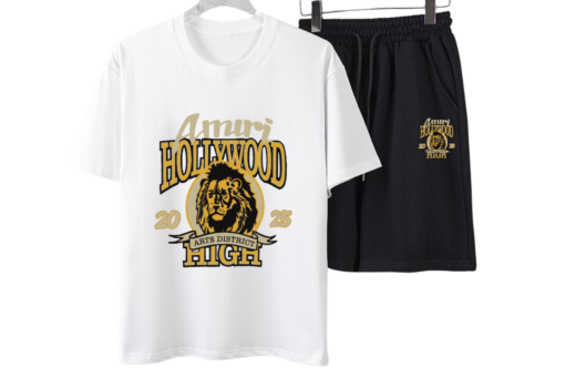 Amiri High Lion Skater T-Shirt And Shorts Set White