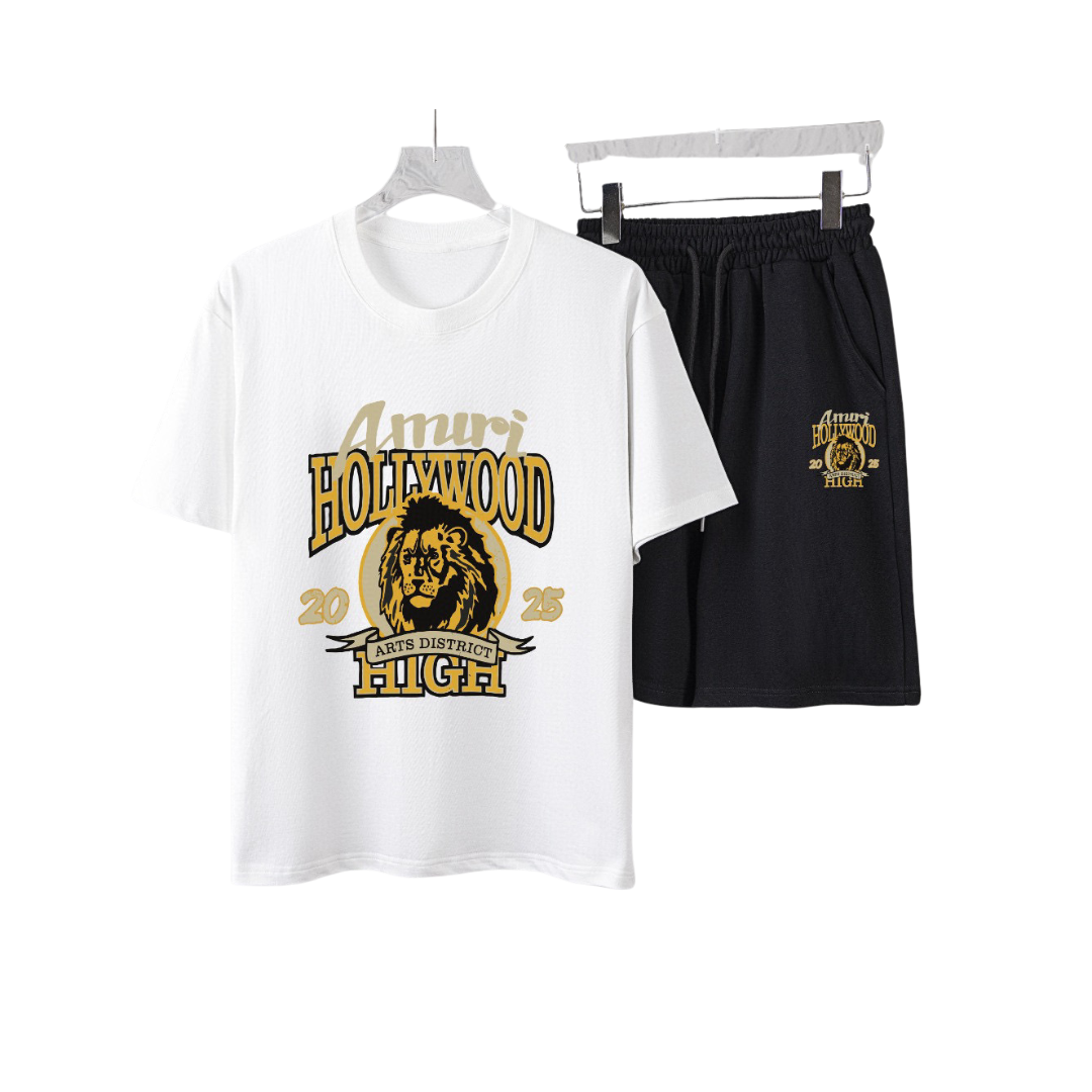 Amiri High Lion Skater T-Shirt And Shorts Set White 2026 | Drip Kickz Amiri High Lion Skater T-Shirt And Shorts Set White