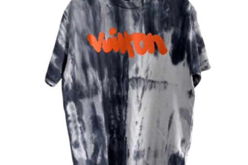 LV Grey & Orange Tie-Dye Graffiti T-Shirt