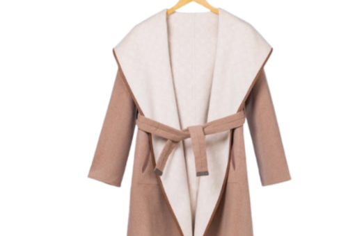 LV Long Wool Coat Light Beige