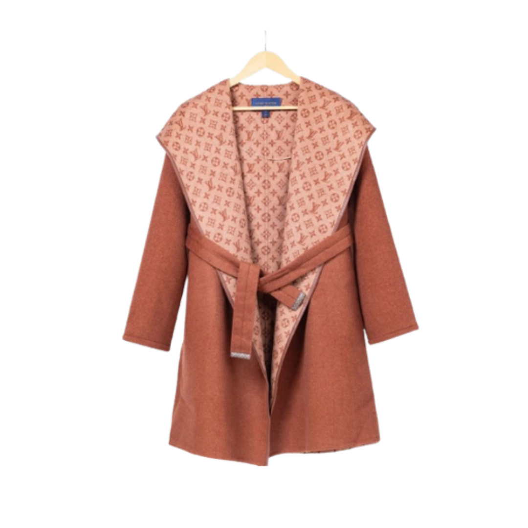 LV Long Wool Coat Full Brown 2026 | Drip Kickz LV Long Wool Coat Full Brown