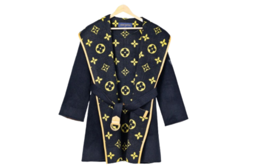 LV Long Wool Coat Black/Yellow