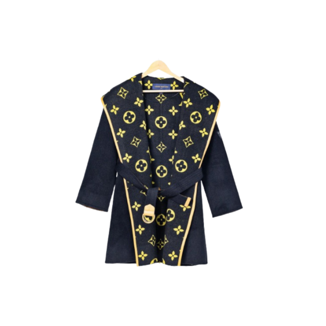 LV Long Wool Coat Black/Yellow 2026 | Drip Kickz LV Long Wool Coat Black/Yellow