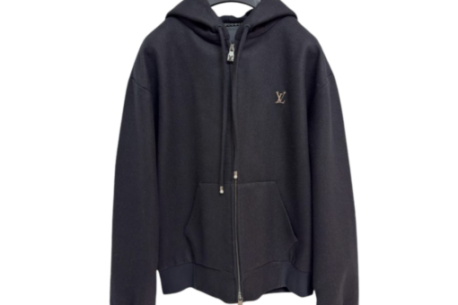 LV Tailored Technical Wool Hooded Blouson In Black