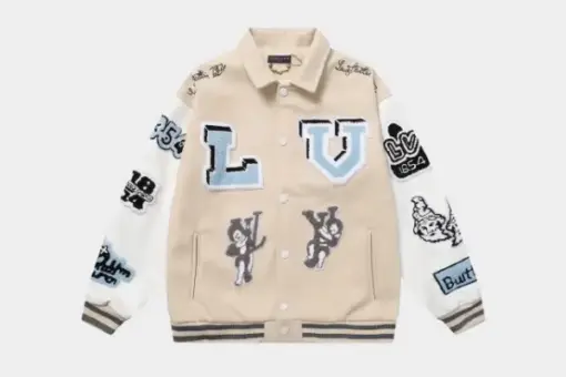 LV Varsity Jacket Beige & White
