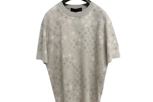 LV Monogram Short-Sleeved Crewneck In A Pale Beige