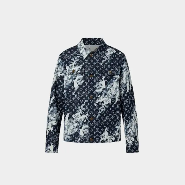 LV Travis Kelce Blue Slashed Floral Print Jacket 2026 | Drip Kickz LV Travis Kelce Blue Slashed Floral Print Jacket