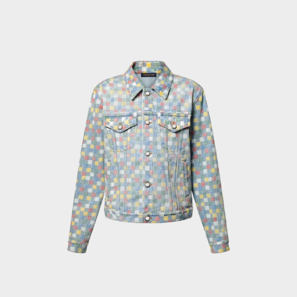 LV Damier Denim Trucker Jacket 2026 | Drip Kickz LV Damier Denim Trucker Jacket