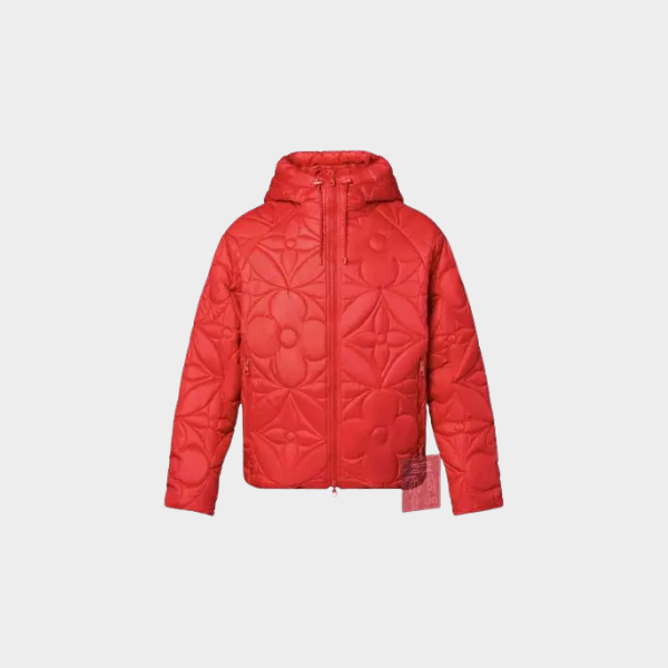 LV SE Flower Quilted Hoodie Jacket Rio Red 2026 | Drip Kickz LV SE Flower Quilted Hoodie Jacket Rio Red