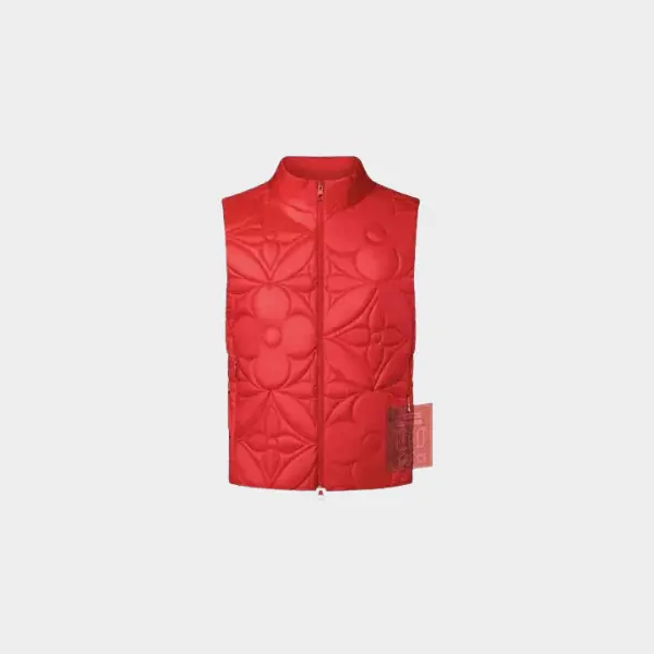 LVSE Padded Monogram Flower Gilet Rio Red 2026 | Drip Kickz LVSE Padded Monogram Flower Gilet Rio Red