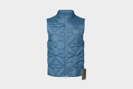 LVSE Padded Monogram Flower Gilet Blue