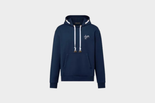 LV Cotton Jersey Hoodie Blue