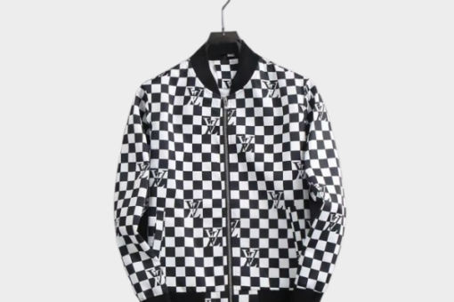 LV Jacket White And Black Logo