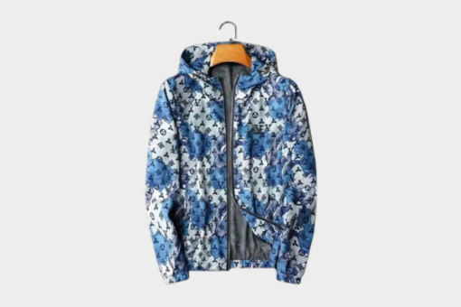 LV Jacket White Blue Print