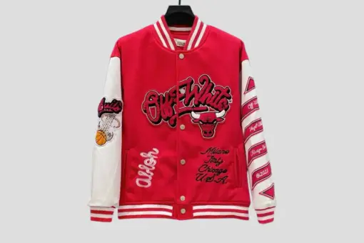 Off-White Chicago Bulls Varsity Jacket Red