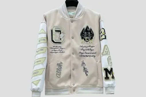 Off-White Varsity Jacket Cream Color