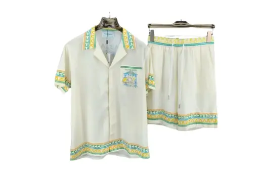 Casablanca Short Set Light Green With Monogram Design
