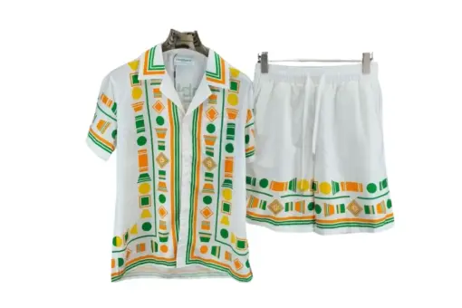 Casablanca Short Set Green With Monogram Design