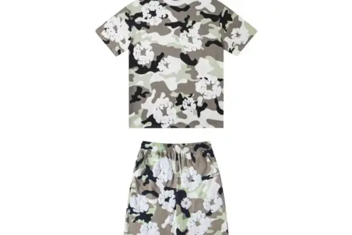Denim Tears Short Set White Gray Floral Print