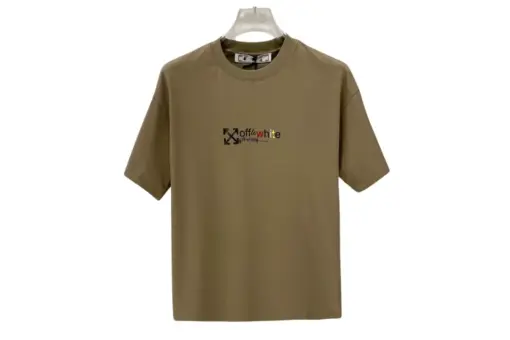 Off-White Logo T Shirt Khaki
