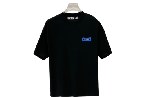Off-White Logo In Blue T Shirt Black