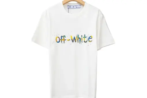 Off-White T Shirt White With Paint Effect Logo
