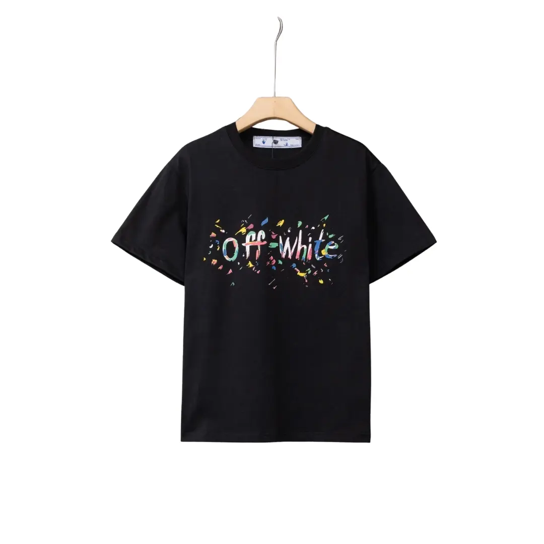 Off-White T Shirt Black With Multi Color Logo 2026 | Drip Kickz Off-White T Shirt Black With Multi Color Logo