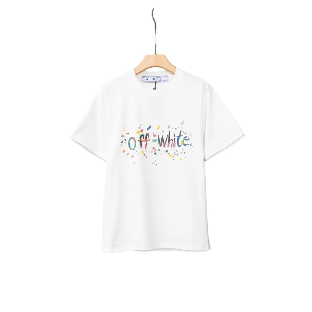 Off-White T Shirt White With Multi Color Logo 2026 | Drip Kickz Off-White T Shirt White With Multi Color Logo