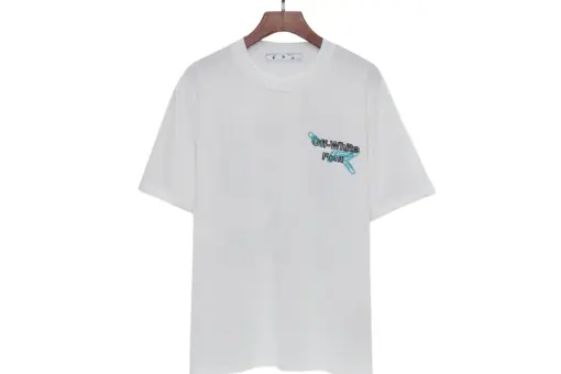 Off-White T Shirt White With Blue Monogram M1