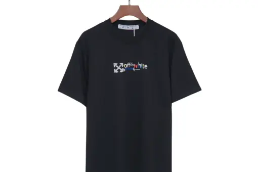 Off-White T Shirt Black With Monogram