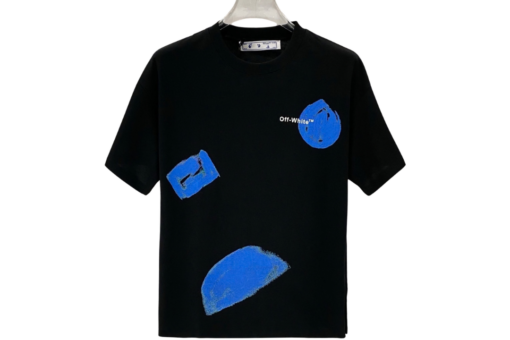 Off-White T Shirt Black With Blue Design