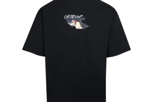 Off-White T Shirt Black Cartoon Print
