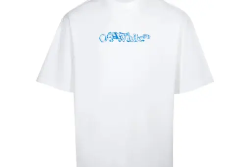 Off-White T Shirt White With Blue Logo TM
