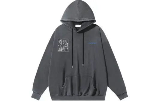 Off-White Gray Hoodie Logo Print