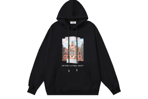 Off-White Black Hoodie With Graphic Design