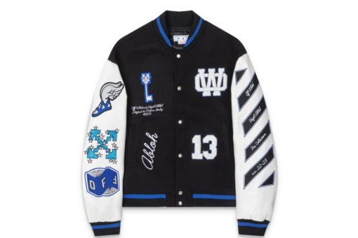 Off-White Varsity Jacket Black And White With Monogram